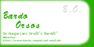 bardo orsos business card